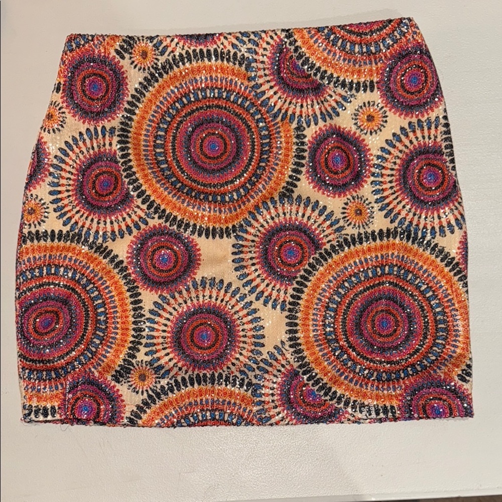 Foreign Exchange Vibrant Circle Pattern Skirt